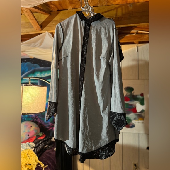 BLACKMILK SACRED MOON LONG SLEEVE BUSINESS TIME SHIRT DRESS - Picture 4 of 5